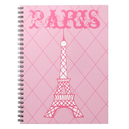 Girl's Paris Eiffel Tower School Notebook Geschenk Notizblock (Vorderseite)