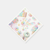 Girls Pastel Candy Land Birthday Party Table Serviette (Ecke)