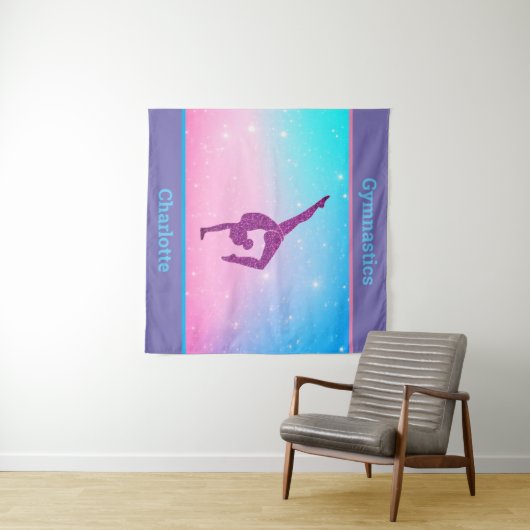 Girls Pastel Gymnastics Wandteppich (Beispiel (Horizontal))