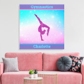 Girls Pastel Gymnastik Stretched Canvas Print Leinwanddruck (Insitu (Wohnzimmer))