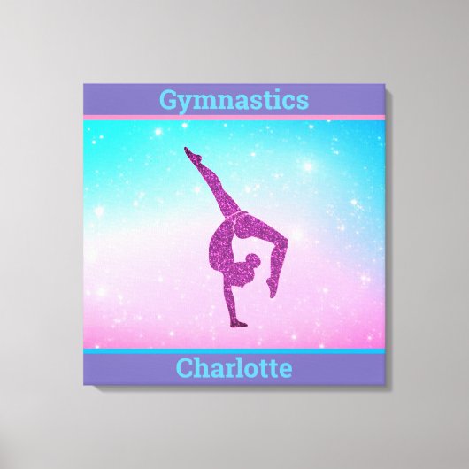 Girls Pastel Gymnastik Stretched Canvas Print Leinwanddruck (Vorderseite)