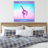 Girls Pastel Gymnastik Stretched Canvas Print Leinwanddruck (Insitu (Schlafzimmer))