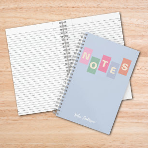 Girls Pastel Mit Monogramm, vollständige Namensnot Notizblock