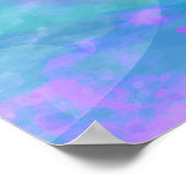 Girls Pastel Watercolor Lila Aquamarin Blue Pink Poster (Ecke)