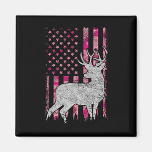 Girls Patriotic Pink Camouflage Usa Flag Hirschjag Magnet