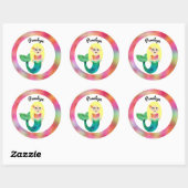 Girls Personalisiert Blonde Imitate Foil Mermaid P Runder Aufkleber (Blatt)