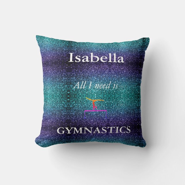 GIRLS PERSONALISIERT GYMNASTICS PILLOW KISSEN (Vorderseite)