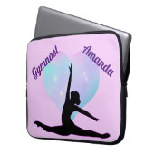 Girls Personalisiert Gymnastik Lila Gymnast Laptopschutzhülle (Vorderseite Links)