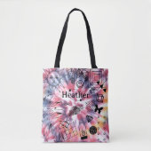 Girls Personalisiert Name Boho Gefärbte Krawatte T Tasche (Vorderseite)