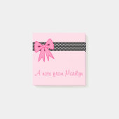 Girl's Personalisiert Pink Bow Post It Notes Gesch Post-it Klebezettel (Vorderseite)