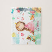 Girls Personalisiert Princess Individuelle Name Puzzle (Vertikal)