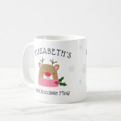 Girls Personalisiert Rentier Hot Chocolate Tasse (Vorderseite Links)