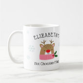Girls Personalisiert Rentier Hot Chocolate Tasse (Links)