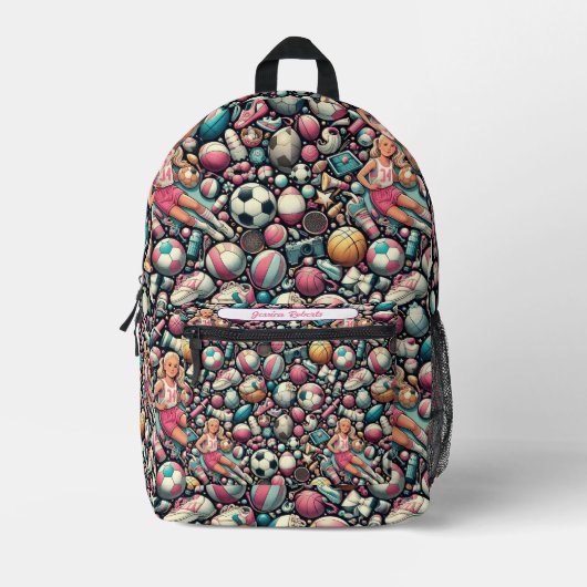 Girls Personalisiert Sports Rucksack (Vorderseite)