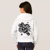 Girls personalisierte schwarz-graue Basketballstar Hoodie (Schwarz voll)