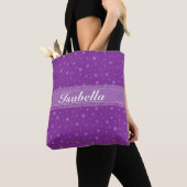 Girls Personalisierter Lila Beutel mit Lilac Stars Tasche (Von Nahem)