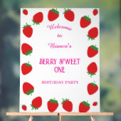 Girls Personalisiertes Berry Sweet One Willkommens Acrylschild (Neutral)