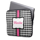 Girls Personalisiertes Hahnentrittmuster Notebook- Laptopschutzhülle (Vorderseite Links)