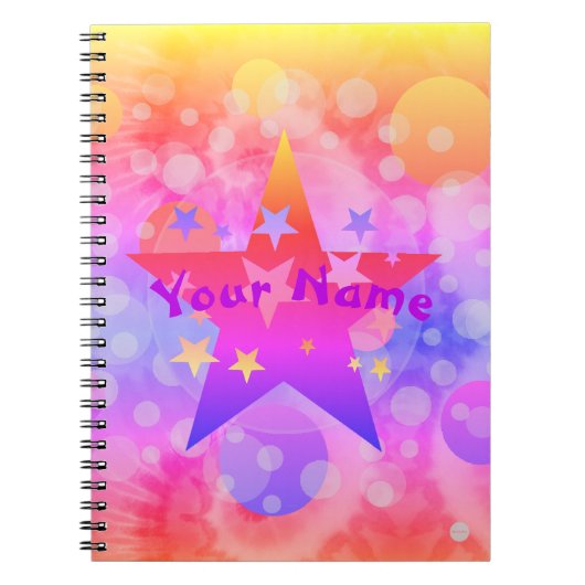 Girls Personalisiertes Psychedelic-Notebook Notizblock (Vorderseite)