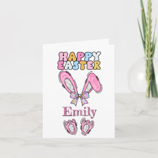 Girls Personalize Happy Easter Bunny Pink