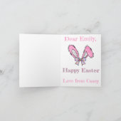 Girls Personalize Happy Easter Bunny Pink (Innenseite)