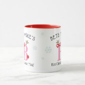 Girls Personalized Reindeer B Hot Chocolate Mug Tasse (Zentrum)