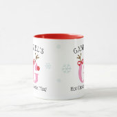 Girls Personalized Reindeer G Hot Chocolate Mug Tasse (Zentrum)
