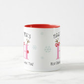Girls Personalized Reindeer H Hot Chocolate Mug Tasse (Zentrum)
