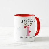 Girls Personalized Reindeer I Hot Chocolate Mug Tasse (VorderseiteRechts)