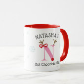 Girls Personalized Reindeer N Hot Chocolate Mug Tasse (VorderseiteRechts)