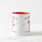 Girls Personalized Reindeer P Hot Chocolate Mug Tasse (Zentrum)