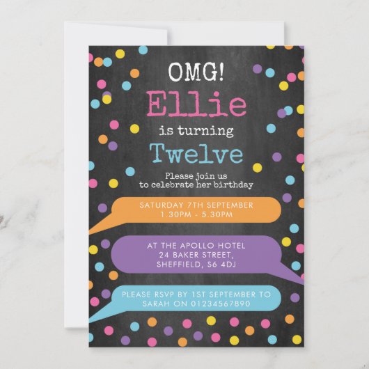 Girls Phone Thema Geburtstagsfeier Einladung (Vorderseite)