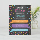 Girls Phone Thema Geburtstagsfeier Einladung (Stehend Vorderseite)