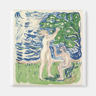 Girls Picking Apples (1915) by Edvard Munch Magnet