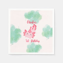Girls Pink Axolotl 1. Geburtstagsfeier Party Einla