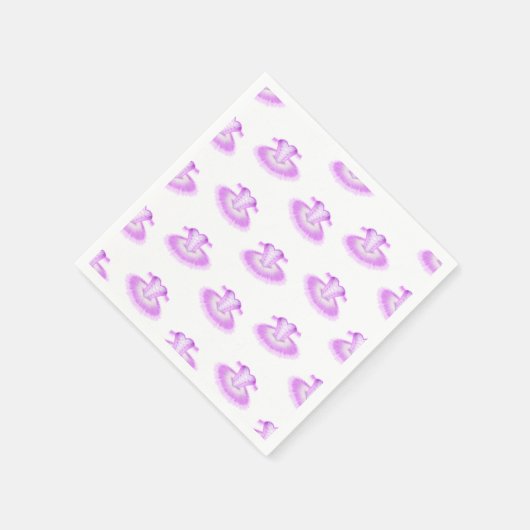 Girls Pink Ballerina Tutu Ballet Serviette (Ecke)