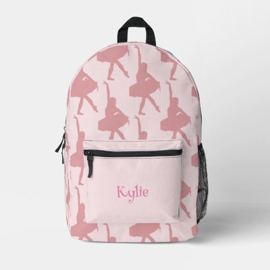 Girls Pink Ballet School Bedruckter Rucksack (Vorderseite)