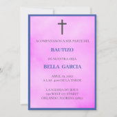 Girls Pink Bautizo Invitación/Taufe Einladung (Vorderseite)