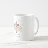 Girls Pink BlumenbAUTIZO Taufe Bautismo Name Kaffeetasse (VorderseiteRechts)