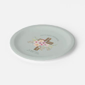 Girls Pink BlumenbAUTIZO Taufe Bautismo Name Pappteller (Schrägansicht)