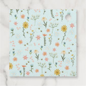 Girls Pink Boho Wildblume Babydusche Geschenkanhänger (Rückseite)