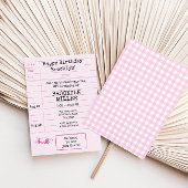 Girls Pink Bookbook Club Library Card Einladung