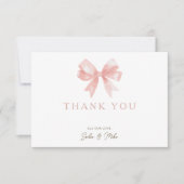 Girls' Pink Bow Feminine Coquette Babydusche Dankeskarte (Vorderseite)