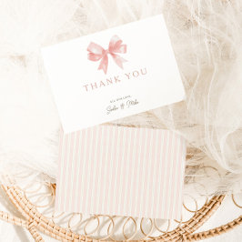 Girls' Pink Bow Feminine Coquette Babydusche Dankeskarte
