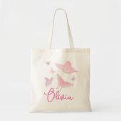 Girls Pink Butterfly Personalisiert Tote Bag Tragetasche (Vorne)