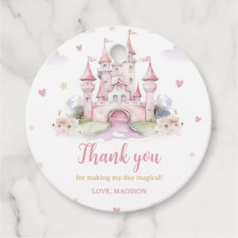 Girls Pink Castle Princess Birthday Vielen Dank Geschenkanhänger