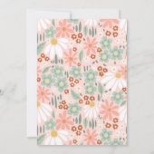 Girls Pink Daisy First Birthday Time Capsule Cards Einladung (Rückseite)