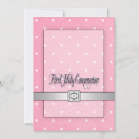 Girls Pink Erste Kommune Einladung (Vorderseite)