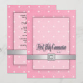 Girls Pink Erste Kommune Einladung (Vorne/Hinten)