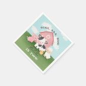 Girls Pink Farm Animal Barnyard 2nd Birthday Serviette (Ecke)